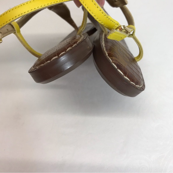 Sam Edelman | Gigi Snake Print Sandal Yellow 6 - Picture 4 of 10